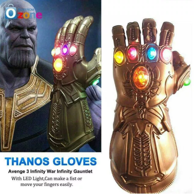 Thanos Gloves Infinity Gauntlet with LED Light Avengers 4 Cosplay Toys Prop