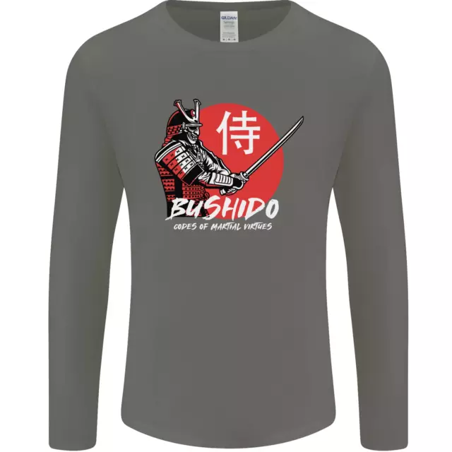 T-shirt da uomo Bushido Samurai Warrior Sword Ronin MMA a maniche lunghe 2