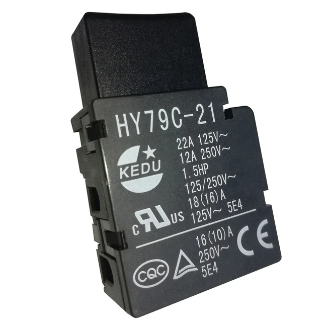 Interruttore Pulsante Autobloccante KEDU HY79C-21 - Per Trapani, Tosaerba E Utensili Elettrici - Foto 2