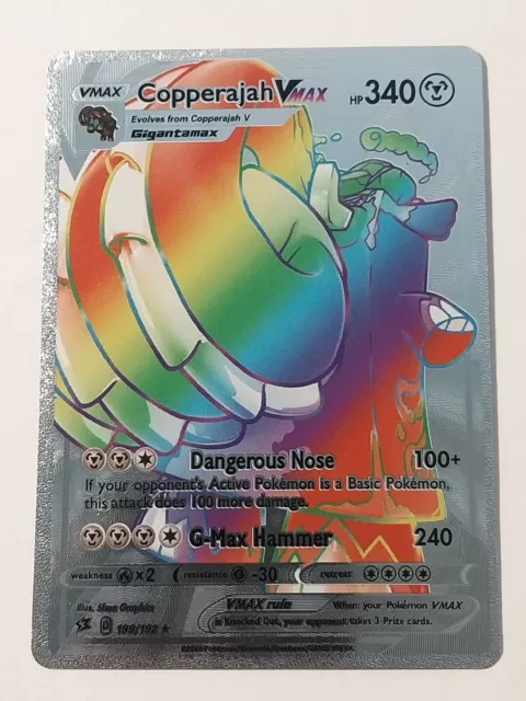 Copperajah VMAX Rainbow Silver Metal Pokemon Card Collectible/Gift/Display NM