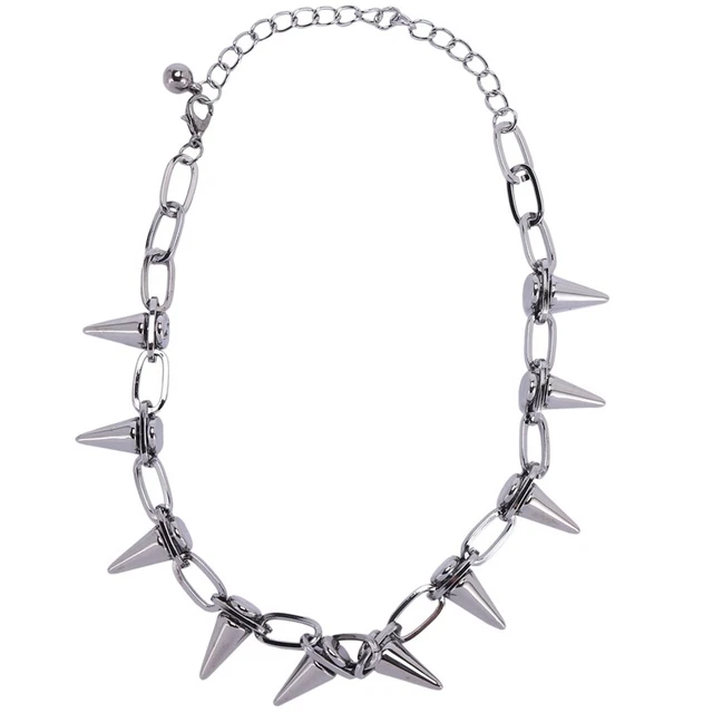 Collier Gothique Punk Chaîne Barbelée - Ras Du Cou, Alliage, Style Exagéré, Cadeau Pour Homme, Ami, Petit Ami