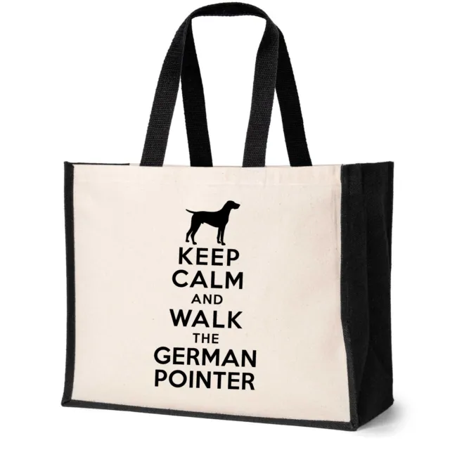 Keep Calm & Walk German Pointer Tote Bag Dog Lovers Ladies Canvas Shopper