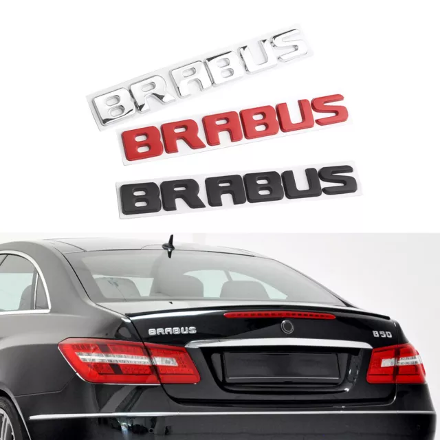 Emblème BRABUS Noir Rouge Badge arrière de coffre autocollant pour Mercedes Benz