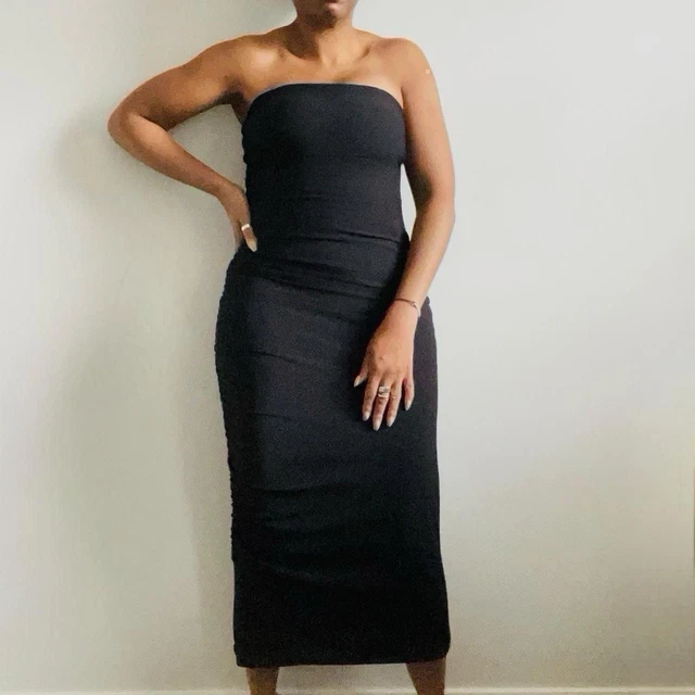 ZARA BLACK STRAPLESS Midi dress Size Medium BNWT 16.15 - PicClick UK