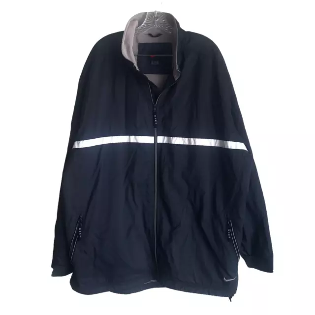 VINTAGE NIKE MEN'S Hard Shell Jacket 2XL Fleece Lined 100% Nylon Active ...