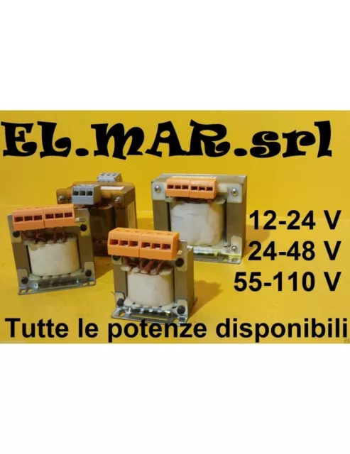 Trasformatore Monofase di Comando ingresso 230 400V uscita 24 48 V