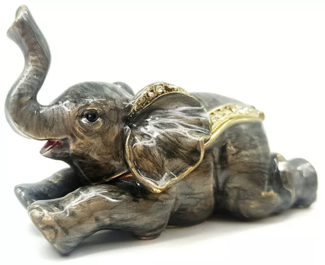 Elefant Simba Geschenk Deko Box Figur Sammlerstück Schmuck Schatulle Pillendose