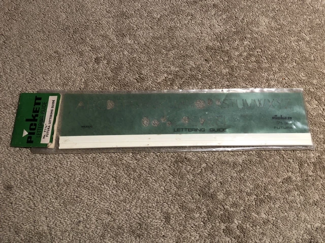 VINTAGE NOS PICKETT Lettering Guide No. 71 3/8” Futura Lettering New in