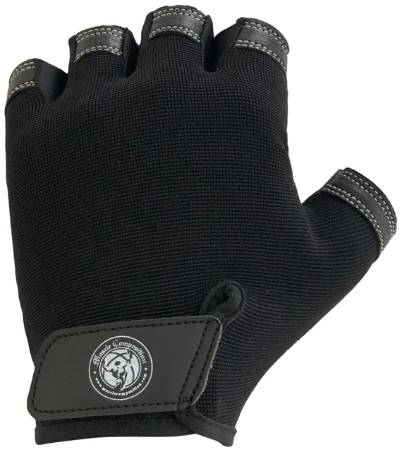 Gants de gym en cuir noir avec fermeture de poignet pour l'haltérophilie et l'entraînement au gymnase. 3