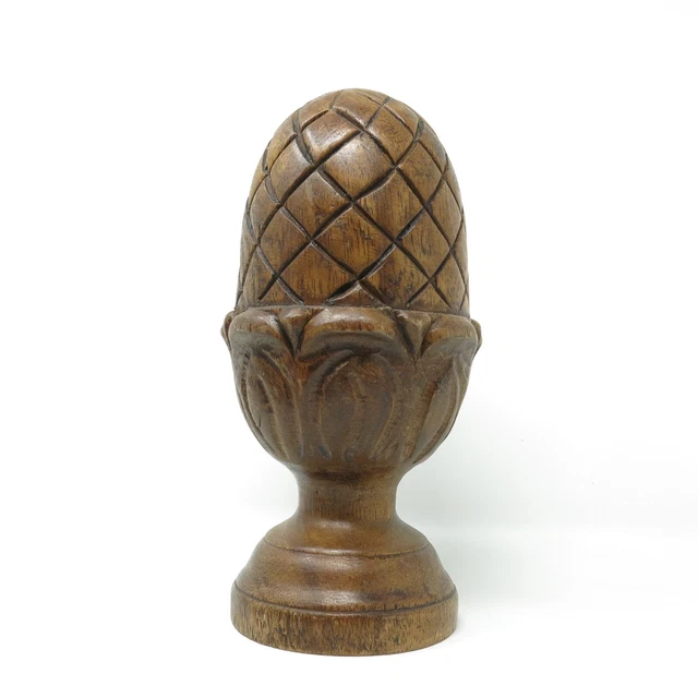 Vtg Hand Carved Decorative ARCHITECTURAL Wood Artichoke Statue Figurine