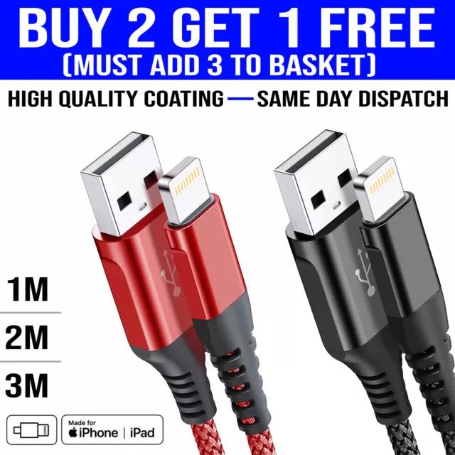 Tressé Résistant Synchronisation USB Rapide Chargeur Câble Pour IPHONE 14 13