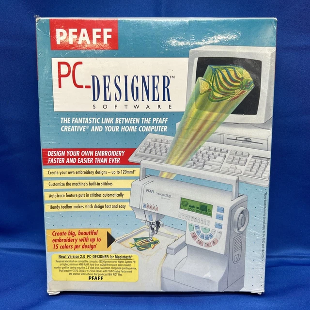 PFAFF Software de Diseñador de PC Versión 2.0 Macintosh - CAJA SELLADA DE FÁBRICA