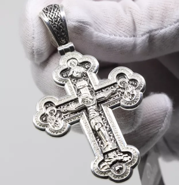 Big Pectoral Crucifix Mother of God Valaam Icon Christian Orthodox Prayer Cross