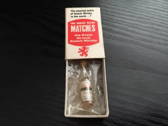 Vintage 1960's Smallest Bottle of Grant's Scotch Whisky in the World!!!