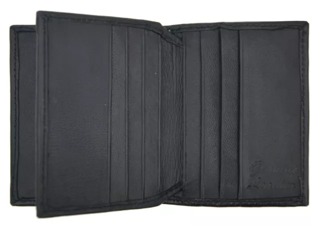 AG Wallets Mens Premium Black Leather Credit Card Holder Wallet Center Flap 2
