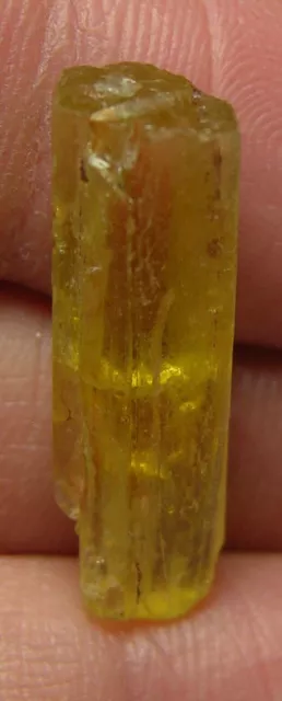 8.60ct Pakistan Raw Rough Yellow Beryl Heliodor Stick Crystal Specimen 23mm