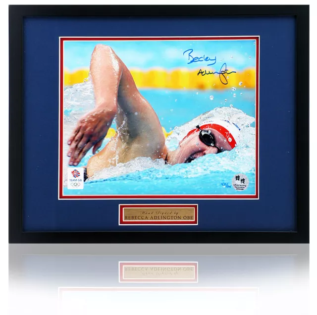 Fotografia Rebecca Adlington firmata a mano squadra GB Olimpiadi ufficiali 10x8"" COA