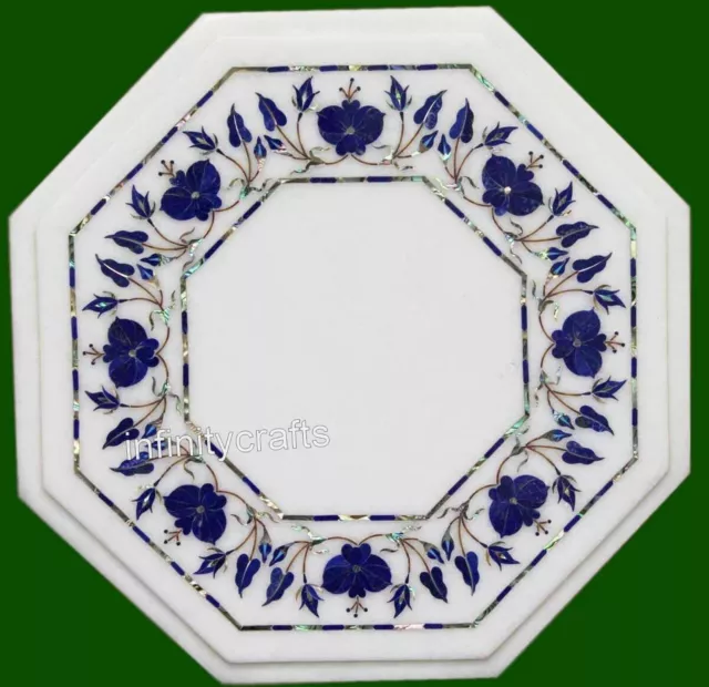 Inlaid with Lapis Lazuli Stone Coffee Table Top Octagon Marble Bed Side Table