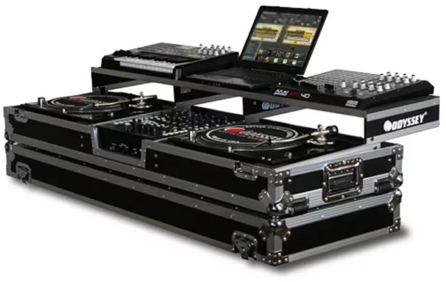 Odyssey FZGSPDJ12W New 12" Mixer & 2 Turntables Remixer Glide Style DJ Coffin