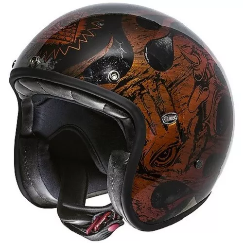 Casco Helmet Jet In Fibra Le Petit Classic Evo Bd Orange Chromed Premier Size L