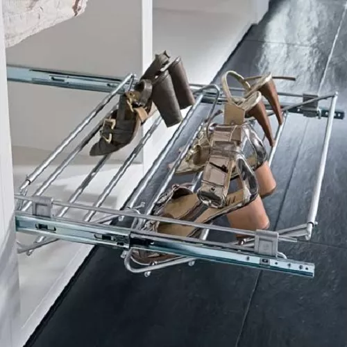 Wardrobe Pull Out Shoe Rack Width Adjustable 564 - 1000 mm Full Extension  Vibo