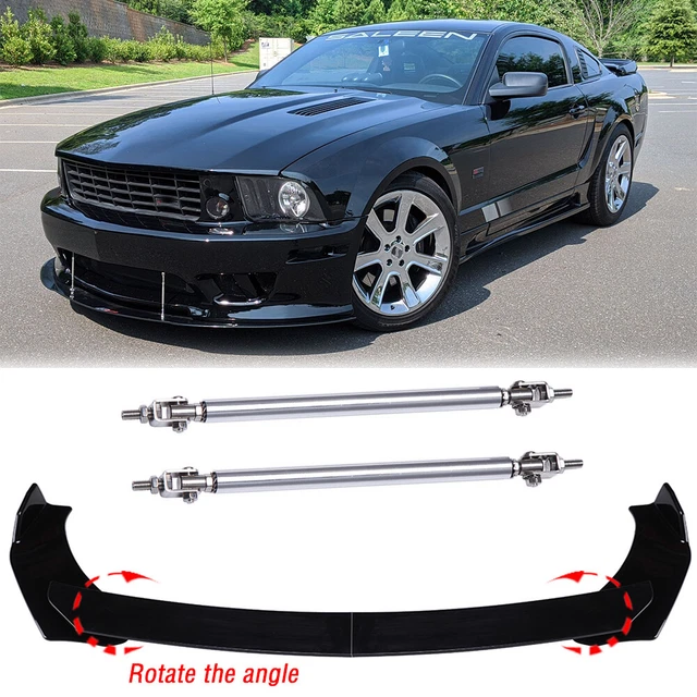 FRONT BUMPER LOWER Lip Spoiler Splitter + Strut Rods For Ford Mustang