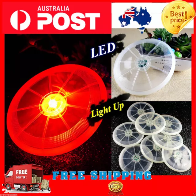 LED Light Up Flying Disk Multi Color Frisbee Flashlight Toys Dog Pet Frisbee AU