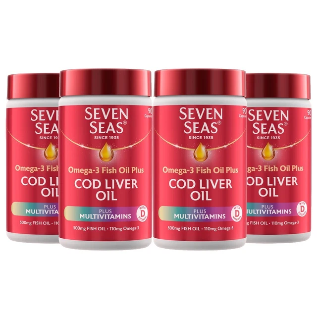 SEVEN SEAS PURE Cod Liver Oil & Multivitamins 90 Count £9.00 PicClick UK