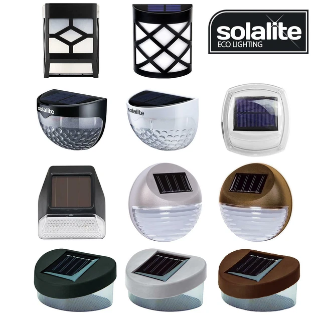 SOLAR POWERED LED Garden Fence Lights Wall Patio Door Decking Outdoor