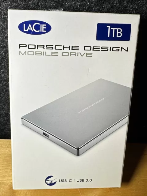 Disco duro móvil LaCie Porsche Design Slim P9227 1 TB USB-C USB 3.0 CAJA ABIERTA