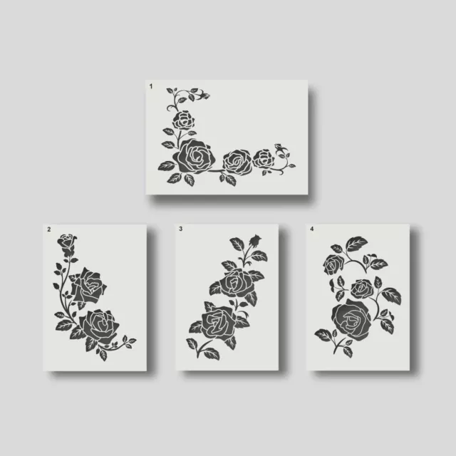 Reusable Rose Stencil for Painting - Various design and size options.