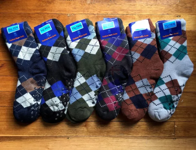 6 Pairs MEN Thick Fluffy Home Non-slip Warm Soft Fur Winter Bed Socks Slipper