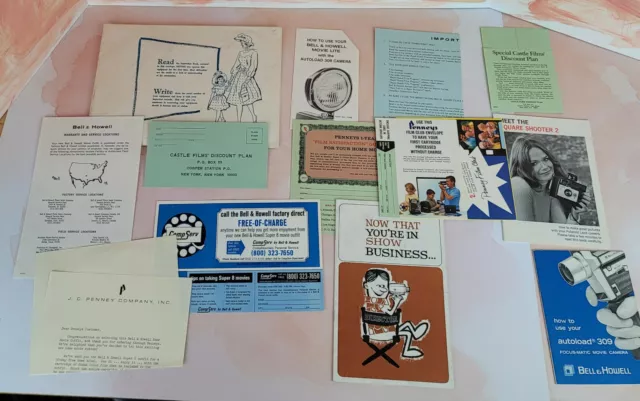 Bell & Howell AUTOLOAD 309 Focus-Matic Movie Camera INSTRUCTION PACKET 13 Pcs