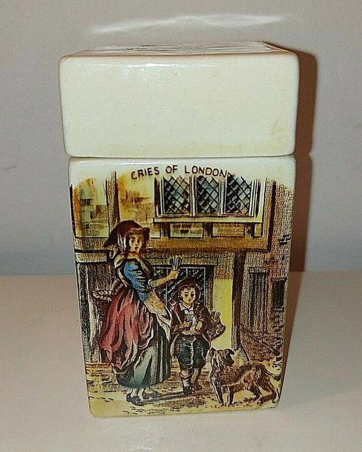 Vintage 'Cries Of London' Tee-Caddy von Crown Devon, Staffordshire Keramik.
