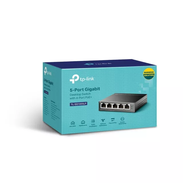 NEW TP-LINK TL-SG1005LP 5 Port Gigabit Desktop Ethernet Switch with 4 Port PoE+ 2