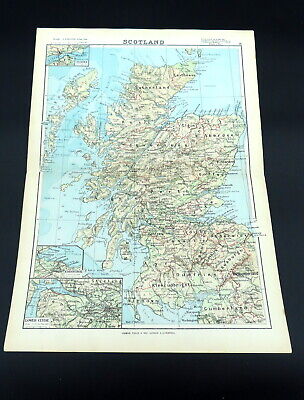 1896 Ancien Carte De Écosse Stirling Edinbourg Caithness Aberdeen Perth Losanges