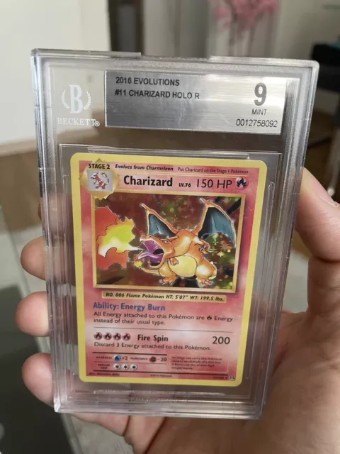 BGS 9 Charizard 11/108 Holo Rare XY Evolutions Pokémon TCG 2016 Beckett