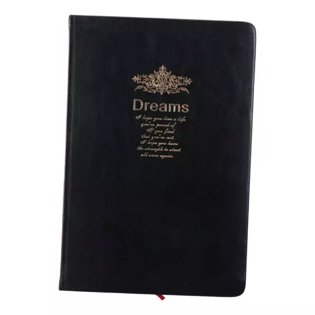 Blank Paper Dream Journals Notebook Black Leather Cover Hardcover Sketchbook