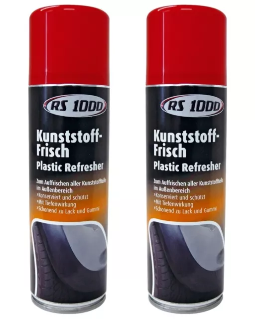 RS1000 2x Kunststoff-Neu Frisch Spray Fahrzeug-Aufbereitung Kunststoff-Pflege