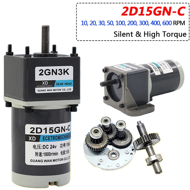 Metall Getriebemotor DC 12V 24V 15W Gleichstrom Motor 10 U