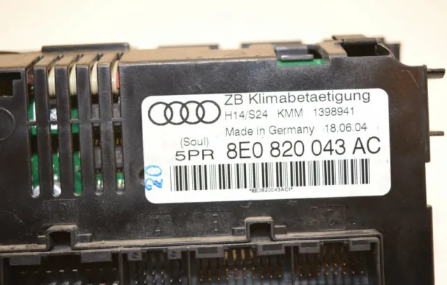 Audi A4 Avant B6 2004 Heater Control Panel 2DIN 8E0820043AC 2