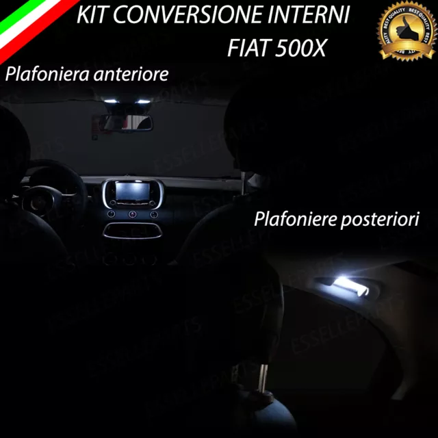 Kit Full Led Interni Fiat 500X Plafoniera Anteriore + Posteriore 6000K Canbus