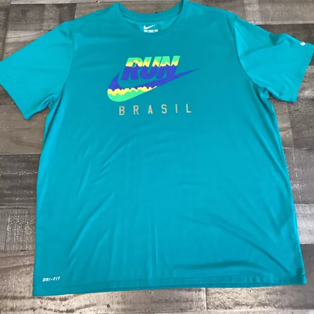 The Nike Tee Brazil Men's Dri-Fit T Shirt Brasil Soccer Size XXL