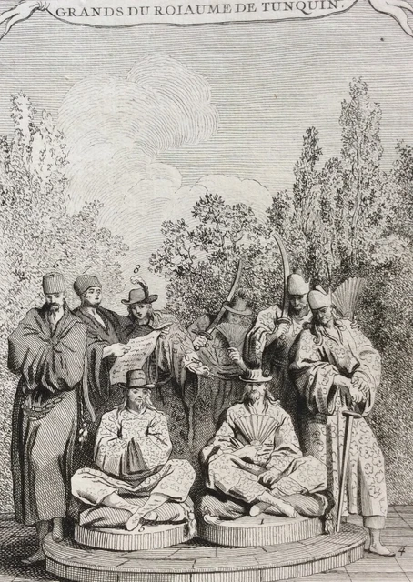 Viêt Nam Vietnam Grands du royaume de Tunquin gravure engraving 1750 Asie Asia