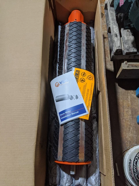 Van Der Graaf TM160B30220 Drum Motor 1166x160mm 2HP 0087FPM 480V 3PH Mild Steel