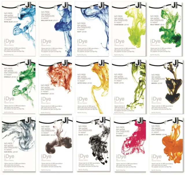 Fabric Dye by Jacquard iDye Fabric Dye Natural Fibres 14g - Full Colour Range
