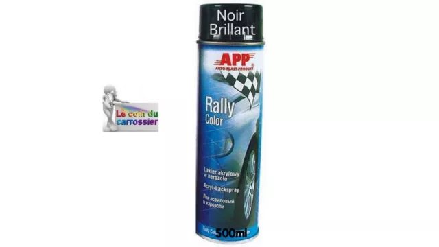 1 bombe de peinture noir brillant, 500ml, auto carrosserie (PE06)