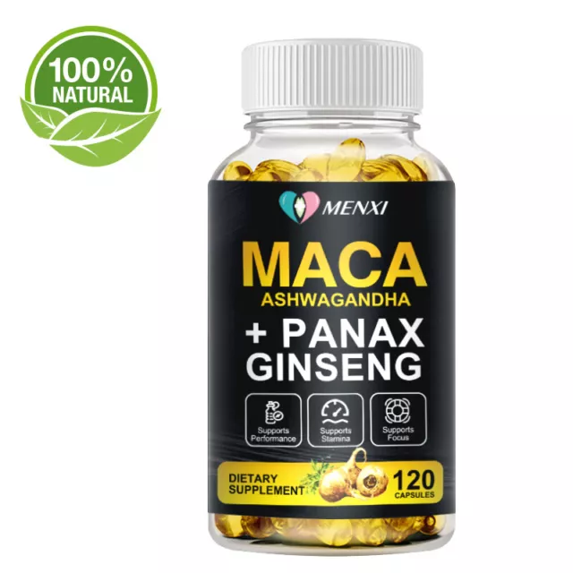 Cápsulas de raíz de maca 10000 mg | 120 píldoras | extracto de maca peruana