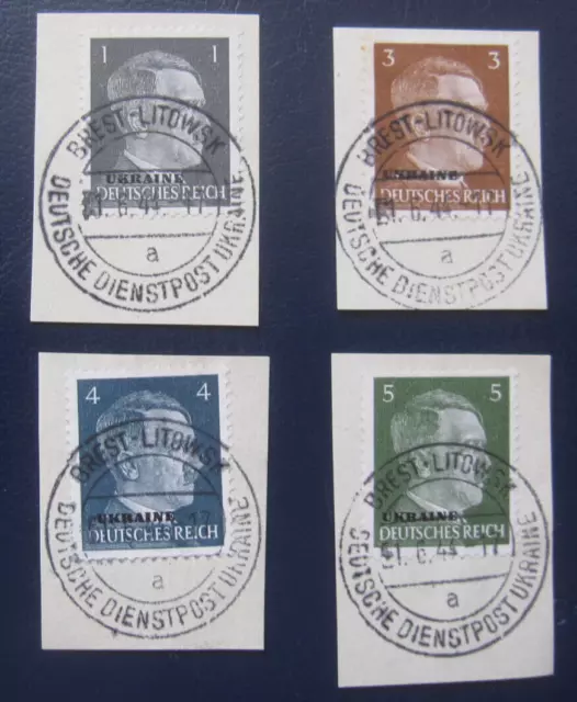 DB; 2. WK ;Ukraine ,Mi.1-4 ,Tagesstempel Brest ,Dienstpost ,1944