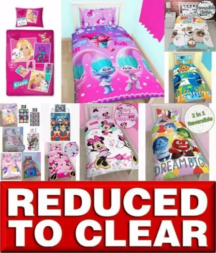 *REDUCED* Disney Character Girls Kids Bedding Single Double Duvet Cover Bed Set